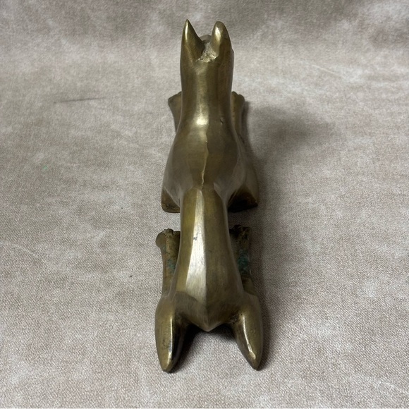 Brass Modernist Art Greyhound Dog Figurine Statue - Picture 5 of 7